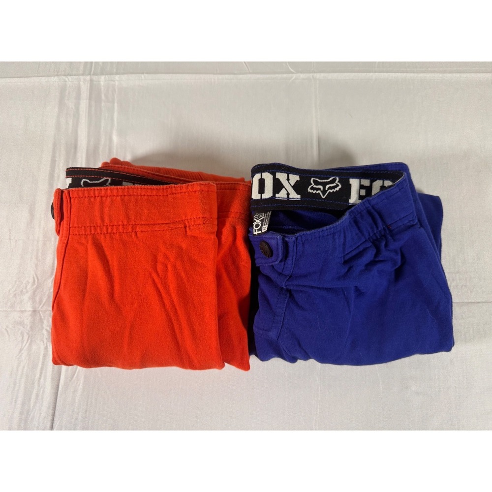 Fox Racing Pants Lot of 2 Blue Orange XS Moto Articulated Knee Slim Fit Tapered